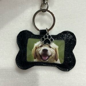 Black Dog Keychain with Photo insert